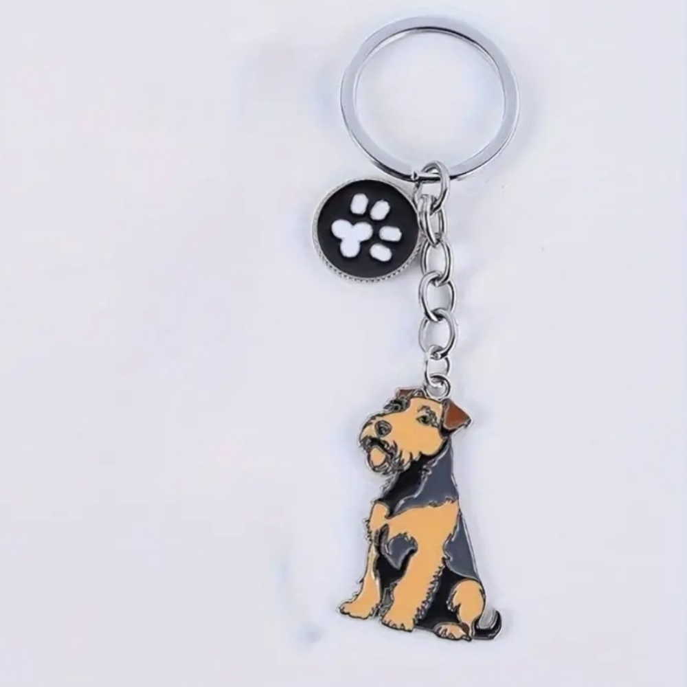 NEW! Enamel Schnauzer + Pawprint 🐾 Keychain Bag Charm 👜🎒 - 🐕 🎁